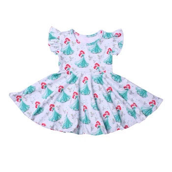 

Mermaid Princess Girls Dress New Summer Kids Clothes Milk Silk Twirl Dress for Toddlers Girls Boutique Birthday Party Dress