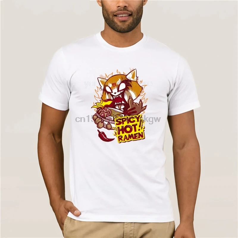 Хлопковая модная трендовая футболка estampado de dibujos animados Aggretsuko comida индивидуальная |