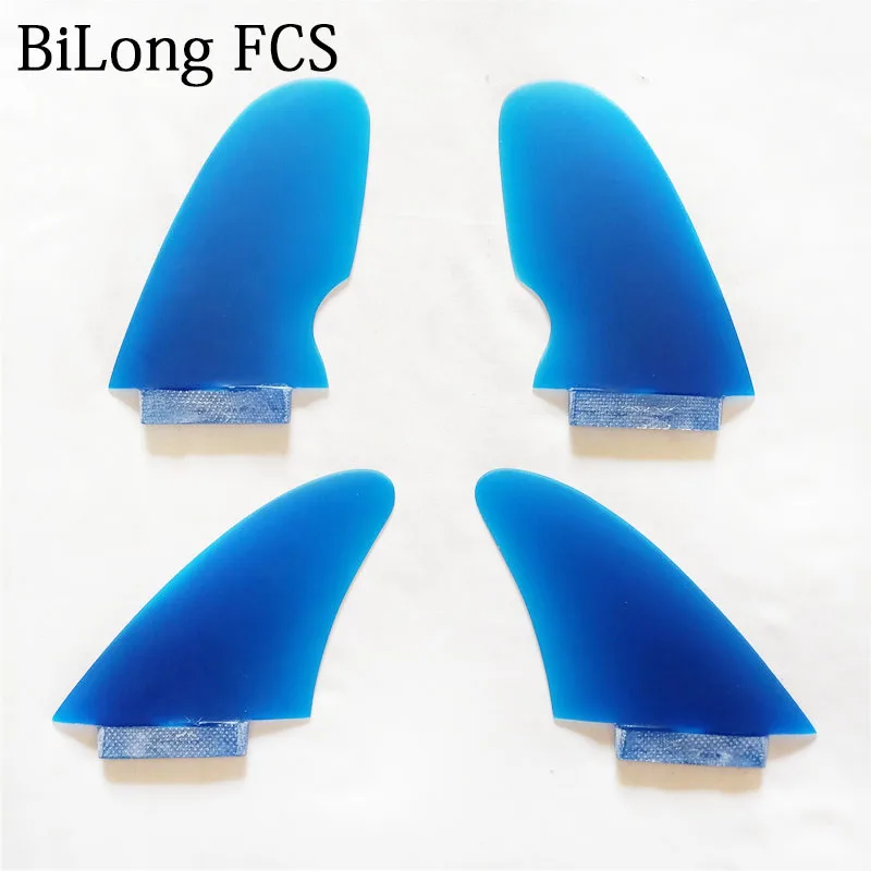 New keel Quad fin Surfboard Fins 4PCS Set for Lok box Blue GFK fiberglass L +M size Hot Sell surf Fin