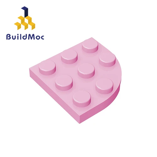 BuildMOC 30357 пластина с закругленной вершиной для 3x3 стойка дисплея картона для строительных блоков Запчасти DIY обучающий конструктор креативный подарок игрушки - Цвет: Светло-серый