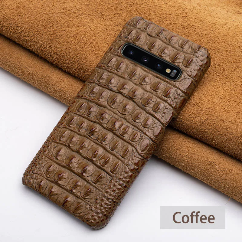 Чехол для телефона для samsung Galaxy A50 A70 S7 S8 S9 S10 Plus, Note 8, 9, 10, крокодил хвост текстура чехол для A30 A40 A5 A7 A8 - Цвет: Coffee Back