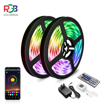 

10M 20M LED 5050 RGB Strip Light APP Control Color Changing LED SMD 5050 RGB Light Strips with RF Remote For for Rooms, Party,