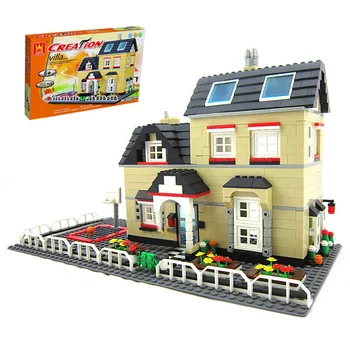 

755Pcs Moc Small Particle House Bricks Toy Building Blocks Villa Model Educational Toy Birthday Gift For Children Kids Adults