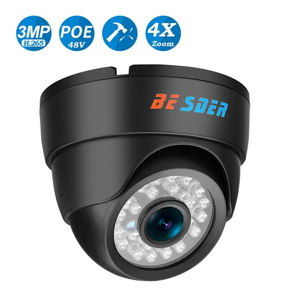 BESDER H.265 3MP 2MP ip камера домашняя купольная видеонаблюдения CCTV P2P ONVIF обнаружение