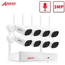 ANRAN 3MP bezprzewodowy zestaw monitoringu NVR bezpieczeństwa kamera monitorująca zestaw dźwięk Wifi System kamer CCTV na świeżym powietrzu kamera bezprzewodowa System
