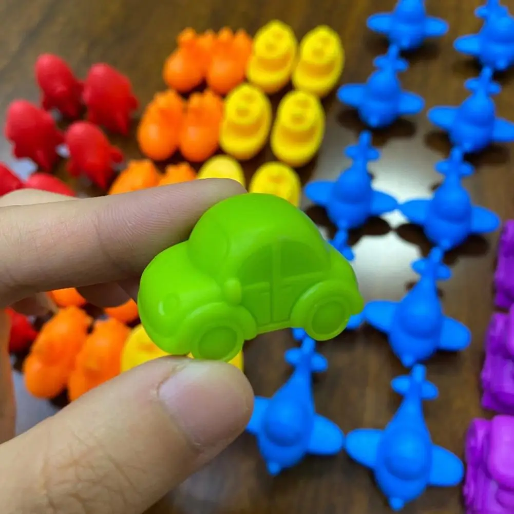 1 Set Animal Counting Toy Colorful Educational Creative Rainbow Stack Cups Dinosaur Animal Counting Toy for Children