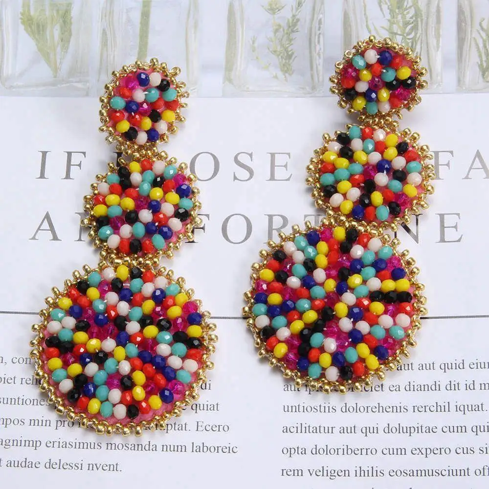 Bohemian earrings20 ROYALBEIER богемные длинные кисточки акриловые перо форма бисера Кулон Серьги Свадебная вечеринка очаровательные ювелирные изделия серьги - Окраска металла: Bohemian earrings20