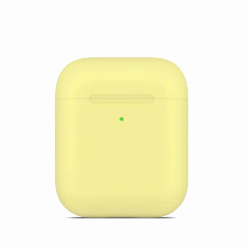 Ультратонкий силиконовый чехол для наушников для Apple Airpods 2, коробка для зарядки, яркие цвета, беспроводной Bluetooth чехол для наушников Aripods - Цвет: light yellow