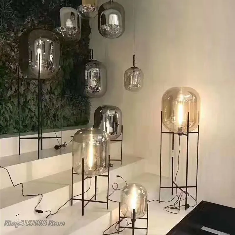 Скандинавские стеклянные напольные светильники Vloerlamp, стоящая лампа для гостиной, спальни, столовой, светодиодный напольный светильник для кухни, домашний декор, светильник