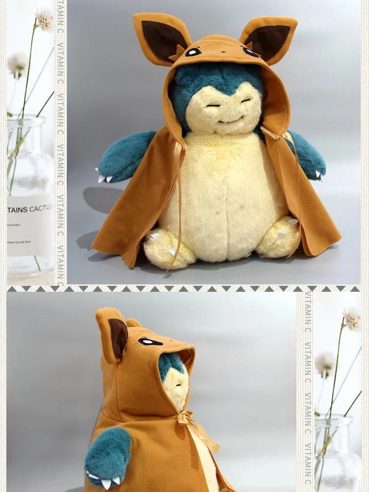 TAKARA TOMY Покемон 30 см косплей Пикачу коричневый Eevee плащ Snorlax животных плюшевые игрушки для детей