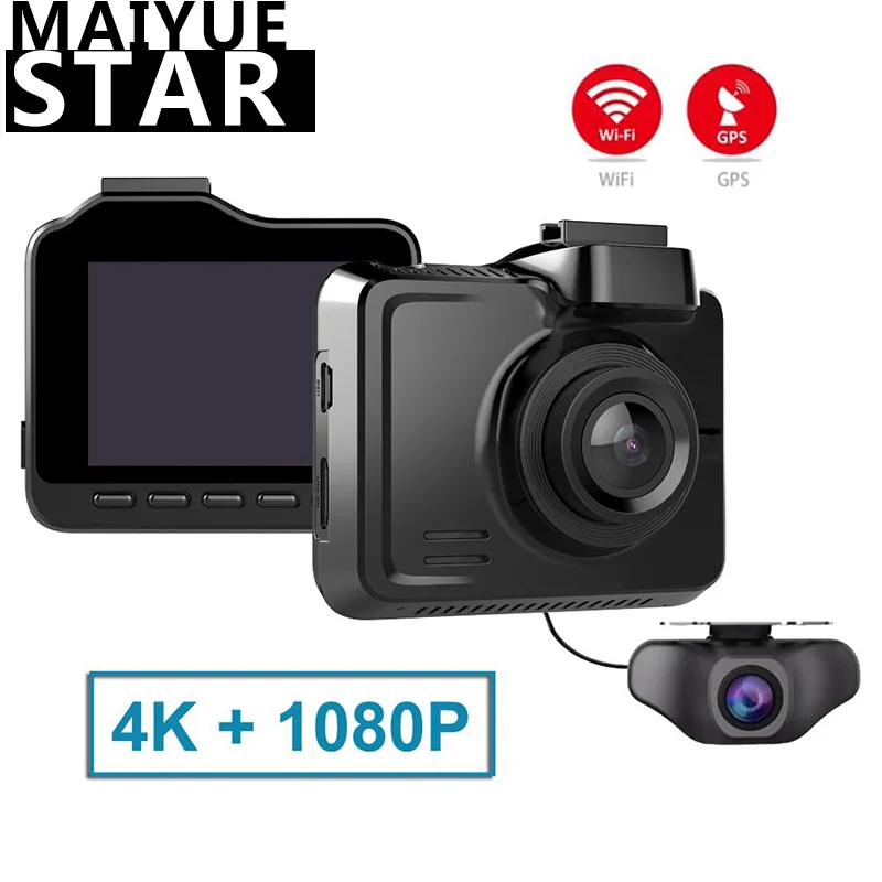 Maiyue star Full HD 1080P Автомобильный видеорегистратор True 4K 3840*2160 p 30fps Камера Встроенная wifi gps камера заднего вида Многофункциональный рекордер