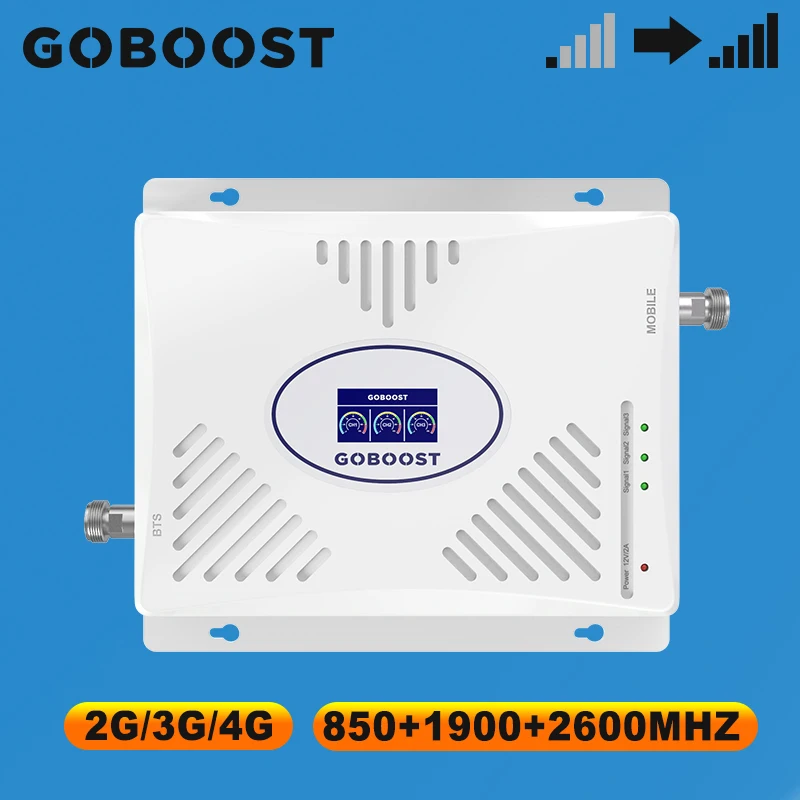 GOBOSOT Gain 70dB Tri Band Signal Booster CDMA 850