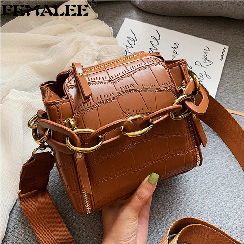 

Barrel-shaped Alligator Evening Bags Women Luxury Acrylic Chains Bucket Bags Box Tote Handbag Shoulder Bags Crossbody Banquet