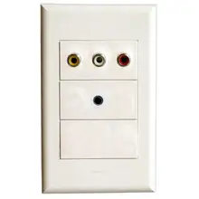 Wall Plate with 3RCA+3.5 Earphone Ports White Wall Mount Faceplate Panel For Cabling System Service integrated wiring works