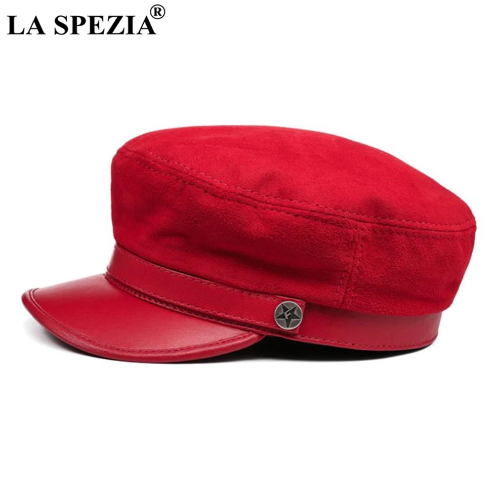 LA SPEZIA Fiddler Hat, женская и мужская красная Кепка Newsboy, натуральная кожа, Британский ретро бренд, женская кепка Baker Boy