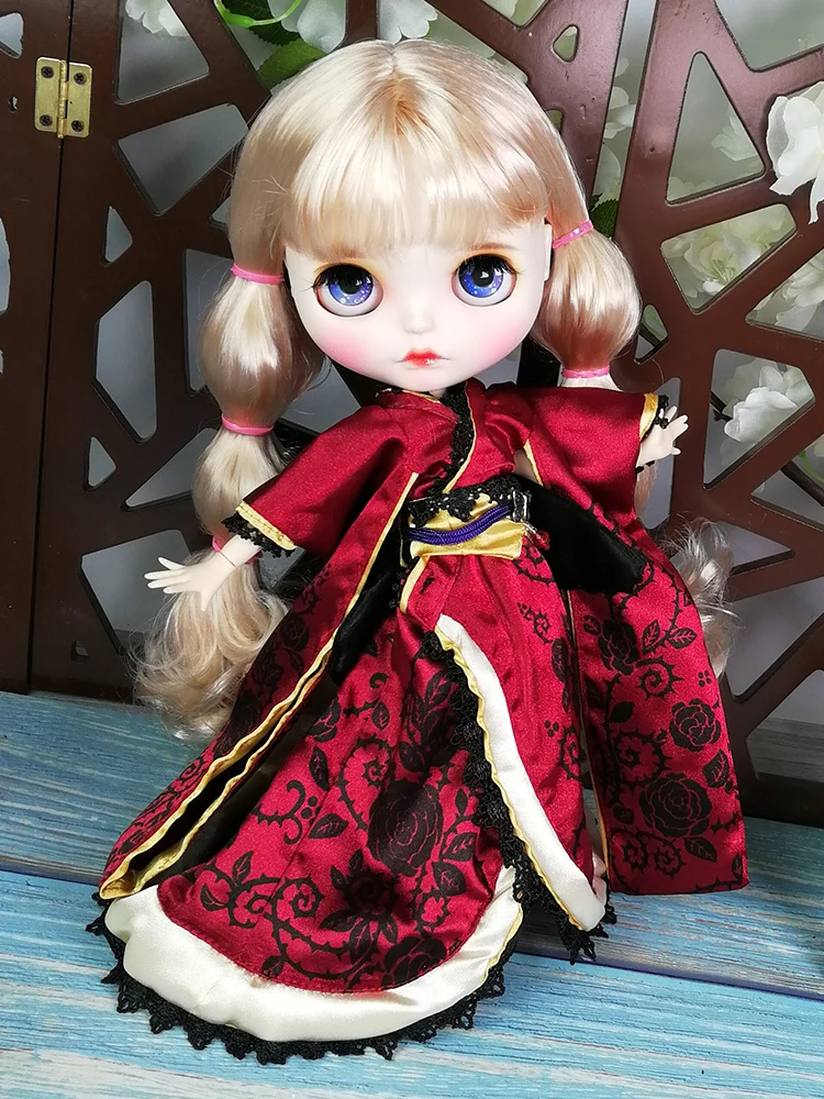 Blyth Кукла Одежда великолепное платье красный костюм косплей костюм для 1/6 30 см суставное тело