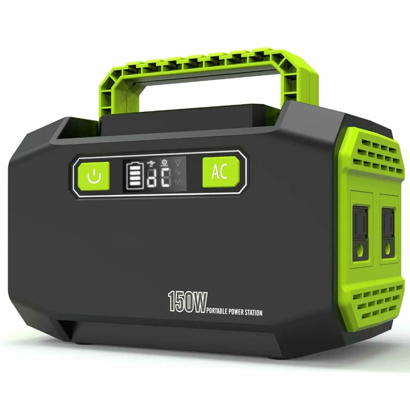 US $133.98 150W 45000mAh Camping Solar Generators Power Station AC Output High Capacity Power Bank Solar Panel Wall Socket For Laptop Phone
