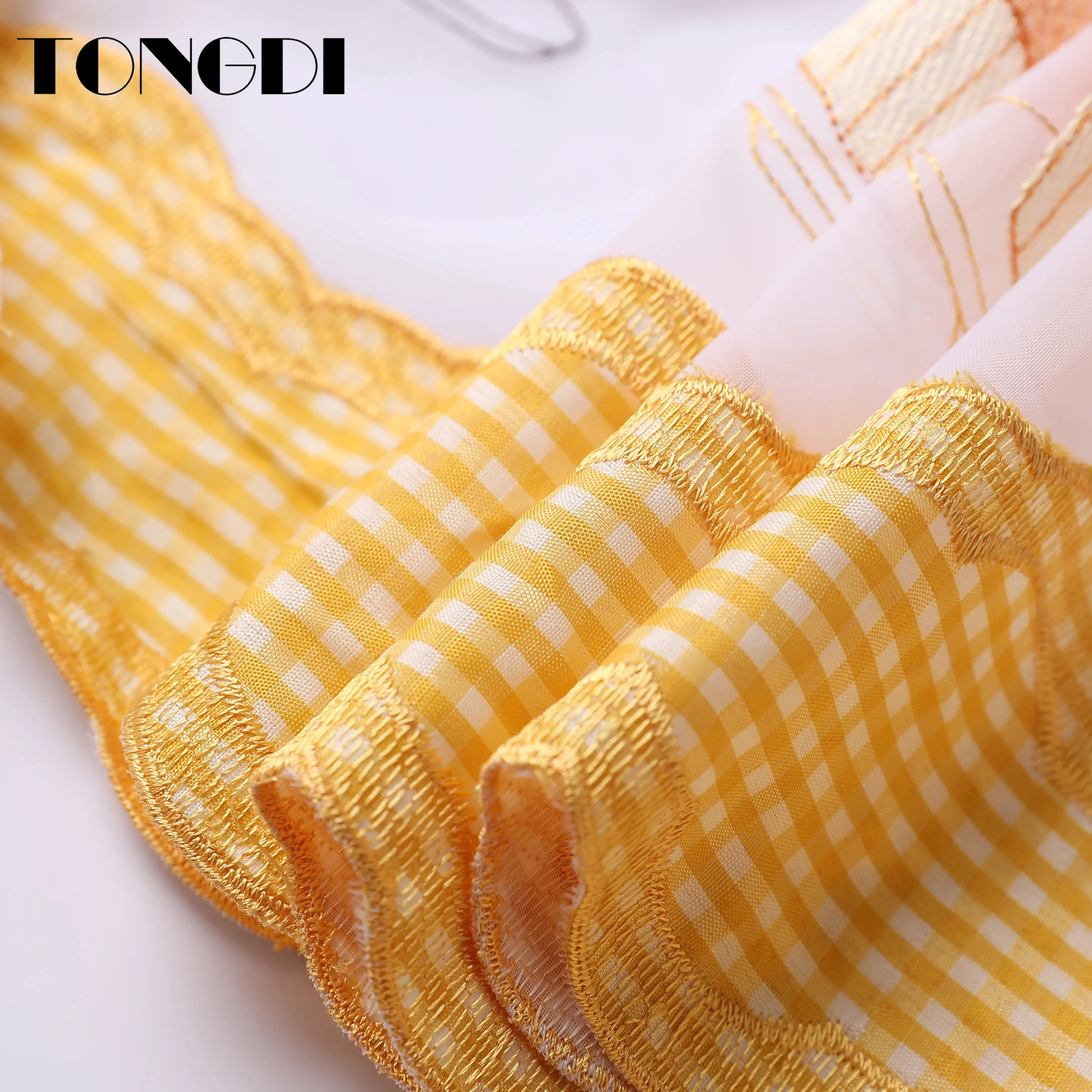 TONGDI кухонные шторы прозрачные ярусы пасторальное фруктовое кафе тюль красивая