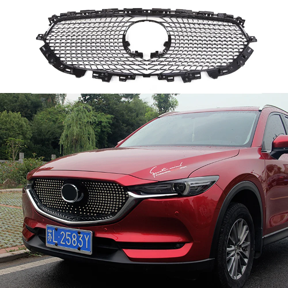 Автомобильная Стайлинг передняя решетка ABS пластиковая головка переднего бампера Передняя Решетка переднего центра гриль 1 шт. для Mazda CX5