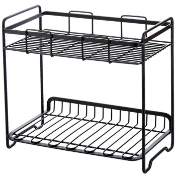 

Wrought Iron Storage Rack Multi-Storey Sundries Storage Shelf for Kitchen Bathroom Bedroom Balcony