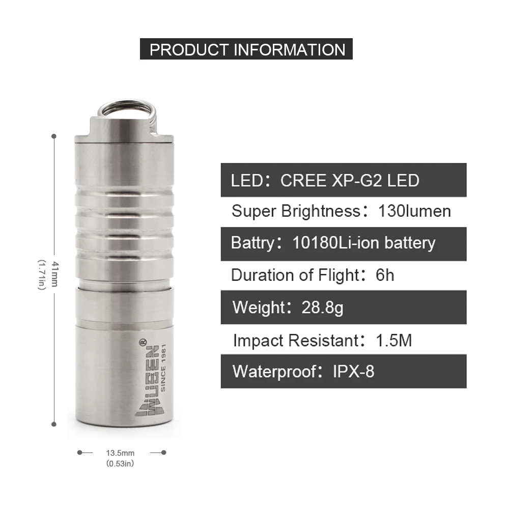 WUBEN Мини светодиодный фонарик водонепроницаемый IPX8 130LM светодиодный фонарик с ожерельем портативный дизайн многоцелевой G339