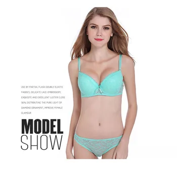 

Lace Drill Bra Set Women Push Up Underwear Set Bra And Thong Set 34 36 38 40 BC Cup QHAG New
