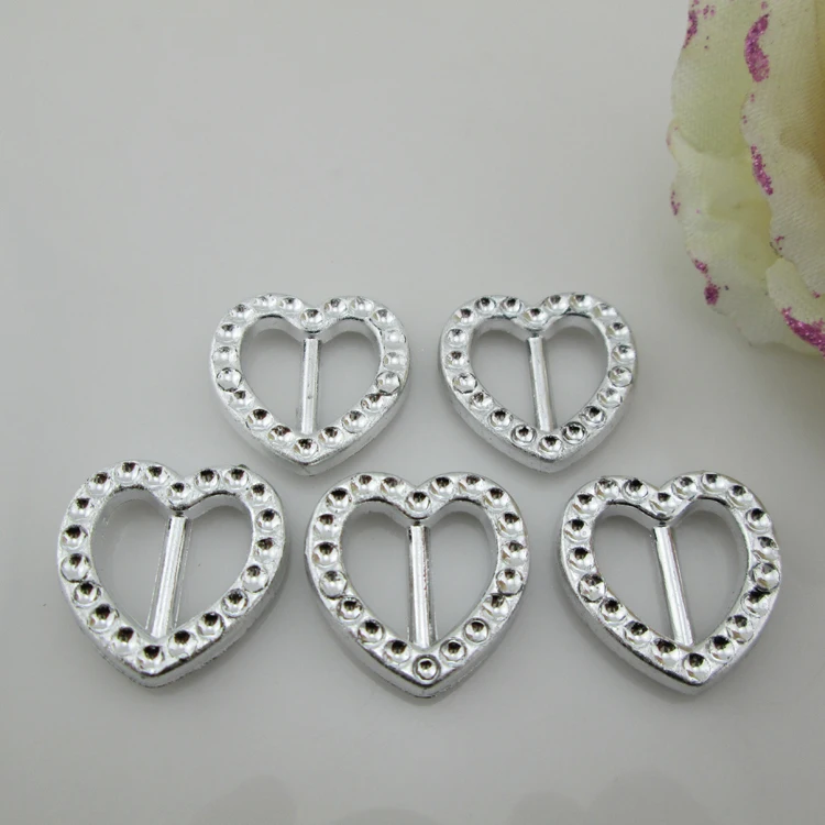 10pcs Small Heart Acrylic Buckle Wedding Ribbon Buckle Slider 12mmbuckle slidersribbon