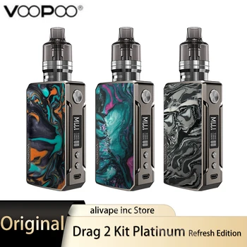 

VOOPOO Drag 2 Platinum Kit Refresh Edition 4.5ml Pnp Pod Tank Vaporizer Pod System E cigarettes 18650 Box Mod Vape Kit 177W