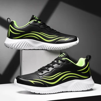 

New Casual Shoes Men Sneakers Leather Lace-up Lightweight Waterproof Trainers Plus Size 14 Walking Footwear Mens Tenis Masculino