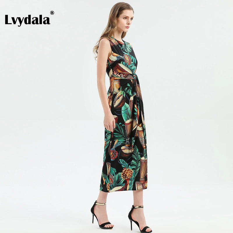 Lvydala, модное дизайнерское платье, весна-лето, женское платье, Инди фолк, цветочный принт, на шнуровке, платья