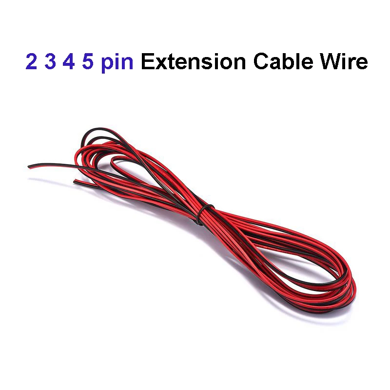 

2pin/3pin/4pin/5pin Cable 22AWG 0.3mm Electrical Cable LED Connector Extension Copper Wire For WS2812B RGB LED Strip Light