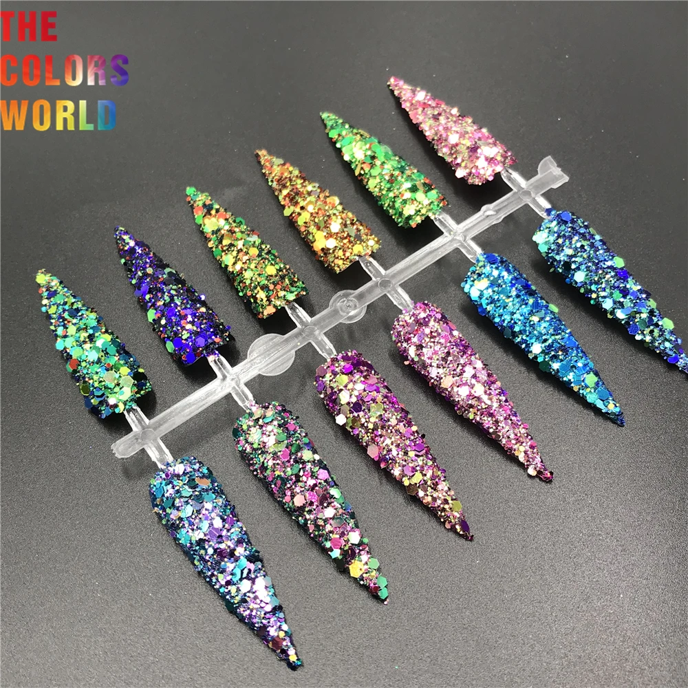 TCT-565 Shinning Chameleon Chunky Nail Glitter Nail Art Decoration 청키 글리터 네일 아트 Tumbler Crafts DIY Manicure Festival Accessories