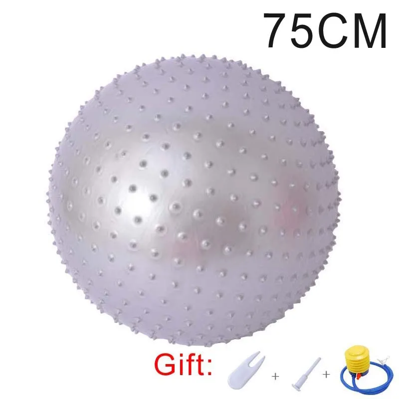 Gray 75cm Мячи для занятий йогой 75 см, 85 см, фитнес, тренажерный зал, фитбол для баланса, Пилатес, тренировки, колючий Массажный мяч с бесплатным воздушным насосом - Цвет: Gray 75cm