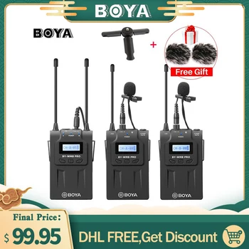 

Boya BY-WM8 Pro UHF Dual-Channel Wireless Microphone System Interview Microphone Receiver Transmitter for iPhone DSLR Camera