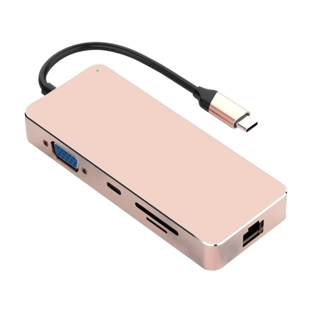 Тип-c к USB 3,0 HDMI Micro-SD TF кардридер VGA адаптер сплиттер Док-концентратор для MacBook Pro 8 в 1 type C USB C концентратор