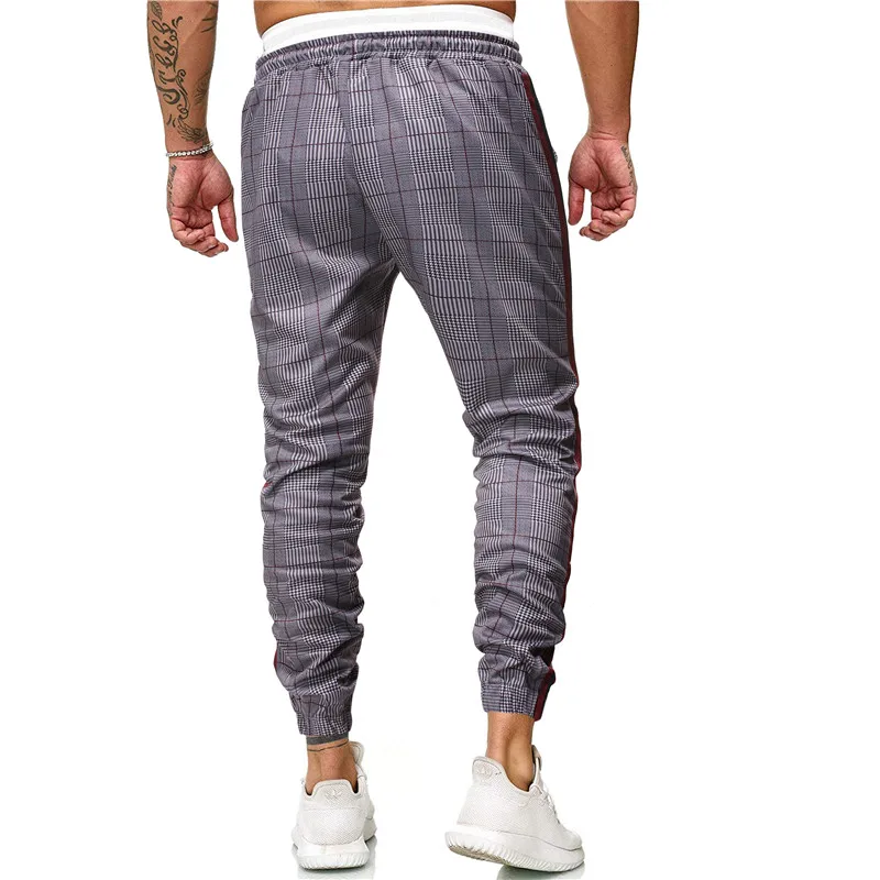 Клетчатые брюки мужские спортивные штаны Джоггеры в стиле хип хоп повседневные