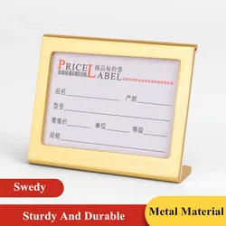 65x53mm Aluminum Mini Sign Holder Display Stand L-Shape Name Card Price Tag Label Counter Top Stand