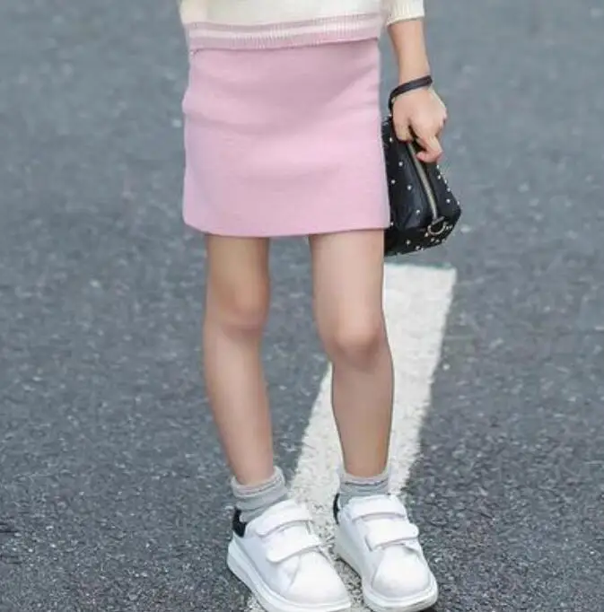 pink baby skirts От 2 до 13 лет, осенне-зимняя трикотажная детская одежда-пачка для маленьких подростков юбка-пачка для малышей юбки для девочек леопардовые пятна юбка-карандаш с принтом - Color: pink baby skirts
