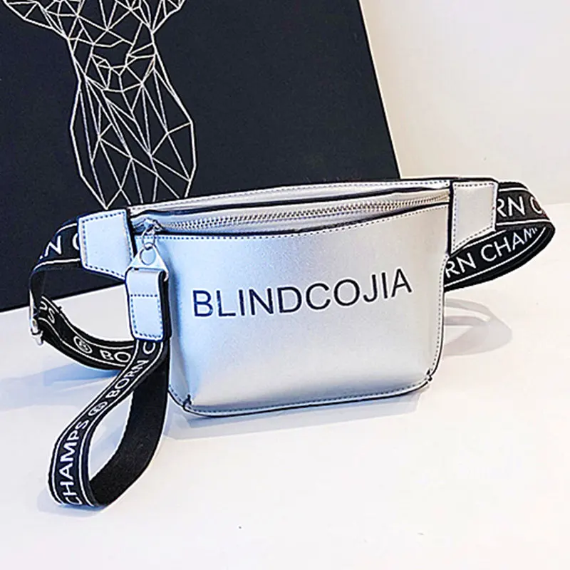 Sliver Waist Packs Поясная сумка для женщин и девочек, цветные поясные сумки унисекс, поясная сумка, сумка для сумок на молнии, 105 см, длина ремня, мини-сумки - Цвет: Sliver Waist Packs