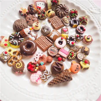 

100pcs/bag Various Chocolate Series Resin Accessories Slime Kit Polymer Clay Molds Playdough DIY Cream Glue Mud Crafts Materials