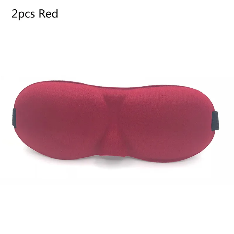 2pcs Red 1 шт. 3D маска для сна натуральная маска-козырек для глаз оттенок покрытия накладки для глаз для женщин и мужчин мягкая портативная дорожная повязка для глаз - Цвет: 2pcs Red