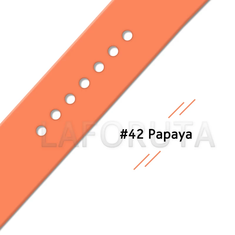 Силиконовый ремешок для Apple Watch, 44 мм, 40 мм, ремешок Correa, резиновый ремешок для часов iWatch Series 5, 4, 3, 2, 1, аксессуары для умных часов - Цвет ремешка: 42 Papaya