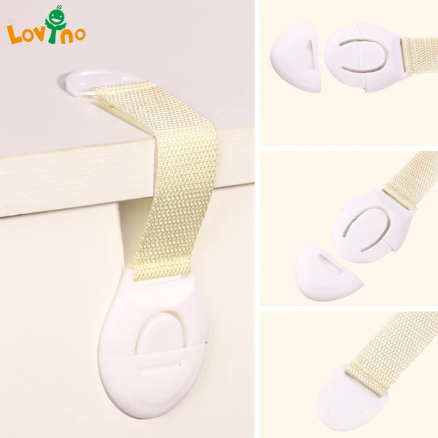 10pcs/Lot Drawer Door Cabinet Cupboard Toilet Safety Locks Baby Kids Safety Care Plastic Locks Straps Infant Baby Protection 2