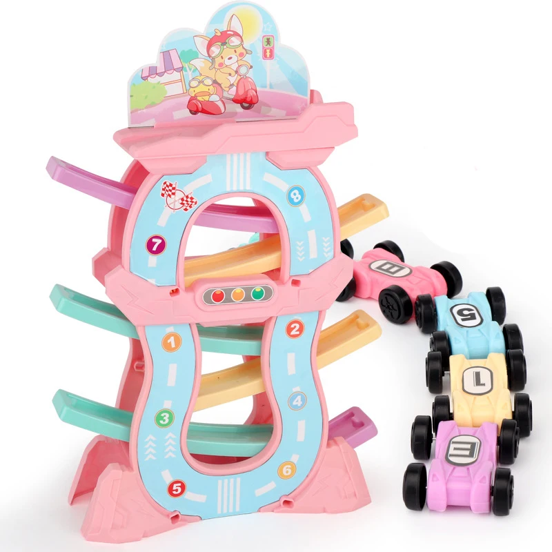 Koop 3 7 Layer Ramp Race Tracks   Mini Inertie Auto Baby Peuter Sliding Motor Vaardigheid Developmental Leren Voertuigen Speelgoed voor Kinderen