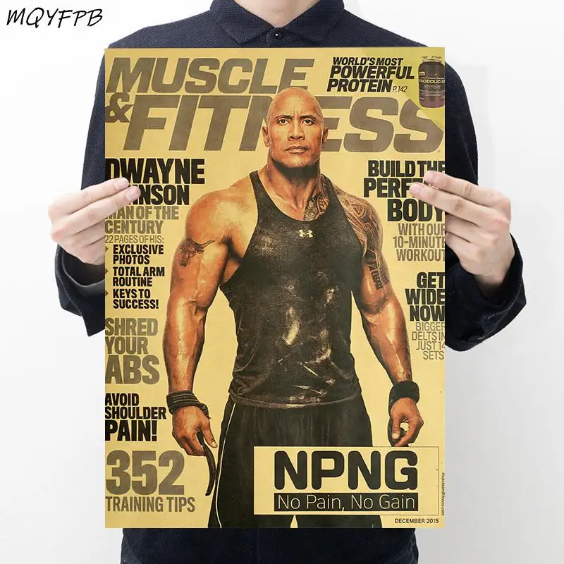 Плакат Dwayne Дуглас Джонсон из крафт-бумаги комнатное украшение для стен в | Рисование и каллиграфия -1005003183732405