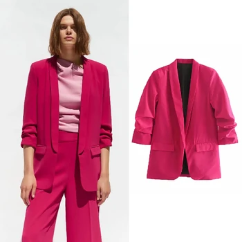 

Solid women clothing ladies Coat blazers Long Sleeve Turn-down Collar Female 2019 Autumn Business Jacket Suit Coat Top Outerwear