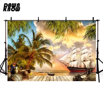 

DAWNKNOW Pirate Ship Photography Background Fairy Tale Wedding Photographic Backdrops Photo Studio Children Photocall lv1613
