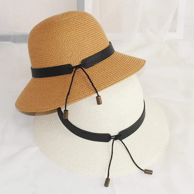 Sun Hat Women Ladies Summer Wide Brim Straw Hat Fisherman Hat for Outdoor Holiday Beach Seaside TS95