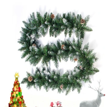 

New Pop 2.7m Christmas Eve Green Decoration Bar Tops Ribbon Garland Xmas Tree Kitchen Ornaments Wedding Party Decoration Prop