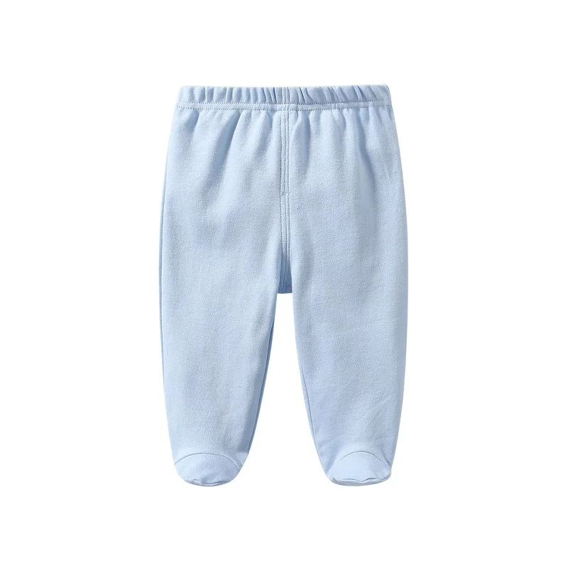 Cotton Newborn Baby Boy Girl Pants Solid Wrap Foot Long Trousers Casual Spring Autumn Toddler Leggings For Girls Boys 0-12Month 4